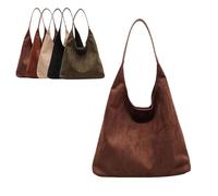 Brown Suede Bag for Women,Brown Suede Purse, Brown Suede Handbag, Suede Tote Bag, Suede Hobo Cossbody Shoulder Bag (Coffee)