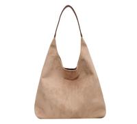 Brown Suede Bag for Women,Brown Suede Purse, Brown Suede Handbag, Suede Tote Bag, Suede Hobo Cossbody Shoulder Bag (White)