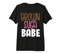 Brown Suga nena Chica Negra Magia melanina Poppin Reina mamá Camiseta Premium