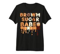 Brown Suga nena Chica Negra Magia melanina Poppin Reina mamá Camiseta Premium