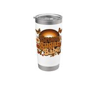 Brown Sugar Babe Boho Floral Mariposa Melanina Vaso térmico de acero inoxidable de doble pared