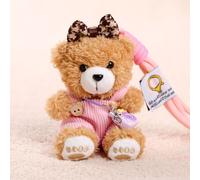 (Brown Teddy)Lindo Oso de Peluche Llavero Pp Algodón Relleno Niñas Mochila Decoración Colgante Regalo