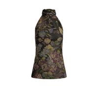 Brown Top Chilton de jacquard con flores EU 34