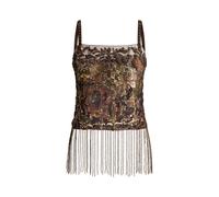 Brown Top Sonara con ribete de flecos EU 34