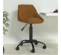 Brown Velvet Dining Chair with Gas Lift and Swivel Wheels, Adjustable Height Office for Home Office, Living Room, Study Room, Ergonomic Comfortable Desk Chair with Soft Velvet Upholstery