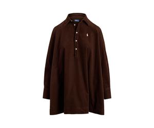 Brown Vestido camisero de pana plisado ES 34