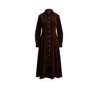 Brown Vestido camisero evasé de pana ES 40