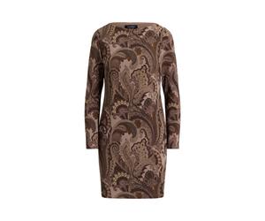 Brown Vestido paisley de punto elástico 44