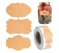 Brown Writable Jar Labels - 300 unidades 1,97 x 1,18 pulgadas Self Adhesive Tags, Blank Stickers For Oil Bottles Food Storage | Craft Decoration, Envelope, Packaging Tags For Home Holiday Store Use