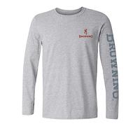 Browning Buckmark - Camiseta de Manga Larga para Hombre, diseño gráfico de Caza y al Aire Libre, Hunt Tough (Gris Deportivo), XXX-Large