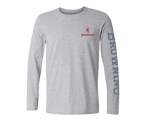Browning Buckmark - Camiseta de Manga Larga para Hombre, diseño gráfico de Caza y al Aire Libre, Hunt Tough (Gris Deportivo), XXX-Large