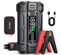 BRPOM Arrancador de coche, 6000A de pico 26800mAh (hasta todos los motores de gasolina o 10 L de diésel, 50 veces) Cargador de batería de refuerzo automático de 12V con caja de arranque rápida y