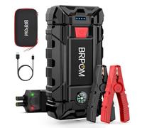 BRPOM Arrancador de Coches, 9000A 21800mAh Arrancador de Baterias de Coche 12V(para 8.0L de Gasolina o 6.5L de Diésel), Jump Starter Portátil, Carga Rápida QC3.0, Espera Larga