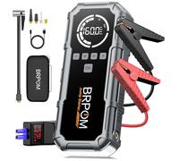 BRPOM Arrancador de Coches con Compresor de Aire, 80000A Arrancador de Batería de Coche, 160PSI Compresor Aire Portatil, Toda Gasolina o 12L Diésel, 26800mAh Banco de Energía, 600 Lumen LED