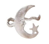 BRRDASJO Pulsera Abierta con patrón de Estrella y Luna, Pulsera Ajustable con Estrella y Luna, Accesorio versátil Ideal for Novia, Hija y Madre.(Sliver)