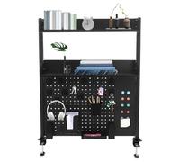 Brride Estantería de escritorio con pinza, estantería de 3 niveles, oficina, ordenador, escritorio, accesorios, organizador para oficina, juegos, hogar, modular para colgar (negro, 80 x 95 cm)