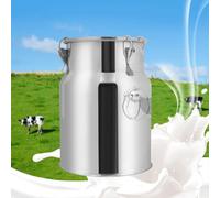 BRRIDE Jarra de leche de acero inoxidable, 5 L, hermética, jarra de leche, barril de leche, granja, transporte de leche, lata de té con tapa