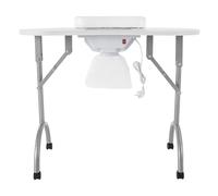 BRRIDE Mesa de Manicura Plegable Con Aspiración, 98 x 44 x 77 cm, Portátil y Móvil Con Ruedas, Cajón y Bolsa de Almacenamiento Para Salón de Uñas (Color