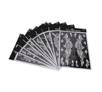 Brrnoo 10 Láminas de Plantillas para Arte Corporal, Reutilizables y Temporales, de PVC Impermeable con Diseños Flexibles para Fiestas, Festivales y Pintura Corporal.