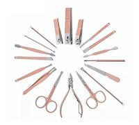 BRRNOO 18 en 1 Conjunto de Manicura Kit de Pedicura de Manicura de Manicura Kit de Cuidado de las Uñas, Cortadores de la Uña y la Uña del Pie, para Viajar o Hogar, con Estuche de Viaje