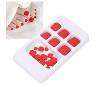 Brrnoo 24 Piezas de Uñas Postizas de Color Sólido, Mate Completa Uñas Postizas, Uñas postizas Cortas, Uñas Cortas Cuadradas y Falsas, Uñas Postizas para Mujeres y Niñas (Rojo)