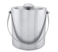 Brrnoo 2L Cubo de Hielo de Doble Pared de Acero Inoxidable con Tapa, Aislado para Fiestas, Picnics y Más, No Tóxicos, Seguros, Ecológicos y Convenientes (2L)