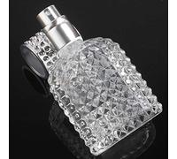 BRRNOO 2pcs Perfume Recargador de Botella Atomizador de Vidrio con Protuberancias Ovales de Piña Capa con Incrustaciones de Diamantes para Viaje Perfume Tóner Humidificador (30ml)