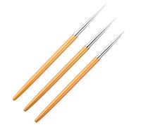 BRRNOO 3 Pinceles para Delineador de Uñas, Pincel Profesional de Fibra para Pintura de Uñas para Gel de Cristal, con Punta Fina para Dibujar Líneas y Patrones de Flores