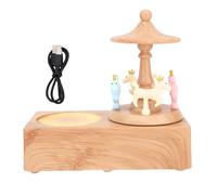 Brrnoo Altavoz Carrusel Giratorio Inalámbrico Bluetooth 5,0 con Sonido Envolvente 360 y Luz Ambiental de Batería de 1200mAh para Decoración del Hogar