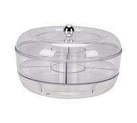 Brrnoo Bandeja para Servir Refrigerada con 5 Compartimentos y Base Giratoria para Fiestas, Verduras, Picnic, Preservación de la Frescura, Plato Sellado para Fiestas Refrigerado (Caja de ensalada