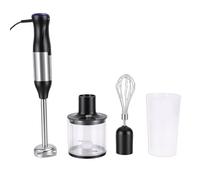 Brrnoo Batidora de Mano, Batidora de Inmersión 4 en 1 con Procesador de Alimentos de Acero Inoxidable de 20 Velocidades, Batidor de Huevos, Taza para Mezclar de 24 Oz, Tazón para (Enchufe europeo