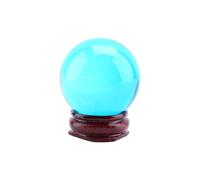 BRRNOO Bola de Cristal, Bolas de Meditación de Cristal Curativa de Esfera Asiática Rara Cuarzo Azul Real 40 Mm con Soporte