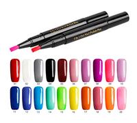 BRRNOO Bolígrafo de Esmalte de Uñas de Gel One Step, Kit de Decoración de Uñas de Secado Rápido No Tóxico de 20 Colores con Resina , para Salón de Manicura DIY en Casa (A05)