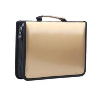 Brrnoo Bolsa, Caja de Estuche 11.22x8.07x1.96in 150 Ranuras Caja de Cuero de Gran Capacidad para Organizar y Proteger Lápices (Gold)