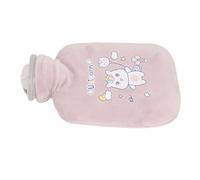 Brrnoo Bolsa de Agua Caliente, Botella de Agua Caliente Botella con Bolsa Calefacción con Cubierta Suave Estudiante Estudiante Casa Portátil Lindo Patrón Dibujos Animados PVC 500ml (Morado rosa)