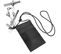 Brrnoo Bolsa de Herramientas de peluquería, Bolsa de Tijeras de peluquería de Cuero, Almacenamiento de Estilo, Bolsa de Herramientas de diseño de cinturón Alargado, Adecuada para peluquería(Negro)