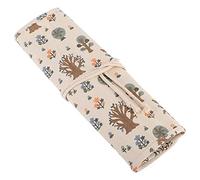 Brrnoo Bolsa de Lápices Enrollable de Lona con Estampado Floral, Bolsa de Almacenamiento de Gran Capacidad para Estudiantes de Arte
