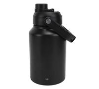 Brrnoo Botella de Agua, Capacidad de 1,9 L, Acero Inoxidable, Doble Capa, Aislada, Portátil, Hervidor de Agua, Cubo de Hielo, Galón, Deportes Acuáticos, con Asa para Acampar Al Aire Libre (BLACK)