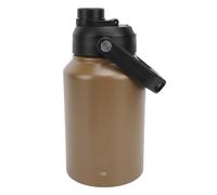 Brrnoo Botella de Agua, Capacidad de 1,9 L, Acero Inoxidable, Doble Capa, Aislada, Portátil, Hervidor de Agua, Cubo de Hielo, Galón, Deportes Acuáticos, con Asa para Acampar Al Aire Libre (Caqui)