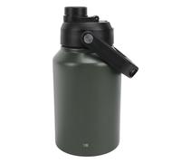 Brrnoo Botella de Agua, Capacidad de 1,9 L, Acero Inoxidable, Doble Capa, Aislada, Portátil, Hervidor de Agua, Cubo de Hielo, Galón, Deportes Acuáticos, con Asa para Acampar Al Aire Libre (DE Verde)