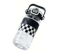 Brrnoo Botella de Agua Portátil con Pajita, Botella de Agua para PC Irrompible a Prueba de Fugas, 24 Oz con Asa para Gimnasio, Viajes, Escuela, Deportes, de, Taza de (BLACK)