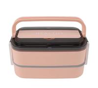 Brrnoo Caja De Doble Capa, Portátil Con Compartimentos De Acero Inoxidable 316 Con Cubiertos Para El Trabajo, Escuela, Oficina, 1400 Ml, Diseño A Prueba De Fugas De Gran Capacidad, (PINK)