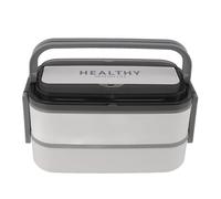 Brrnoo Caja De Doble Capa, Portátil Con Compartimentos De Acero Inoxidable 316 Con Cubiertos Para El Trabajo, Escuela, Oficina, 1400 Ml, Diseño A Prueba De Fugas De Gran Capacidad, (WHITE)