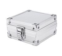 BRRNOO Caja de la Máquina Caja de Almacenamiento Duradera de Aleación de Aluminio con Cerradura para Máquinas de Bobina Giratoria Electrónica Plata 11 X 11 X 6 Cm