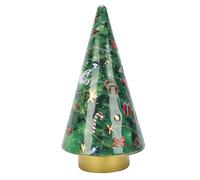 Brrnoo Caja de Música de Hojalata para árbol de Navidad, Miniadorno de Escritorio para árbol de Navidad, Decoración de Mesa Navideña con Almacenamiento para Regalo de Fiesta y Festival