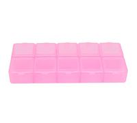 Brrnoo Caja de Plástico Transparente de 10 Compartimentos con Tapas (PINK)