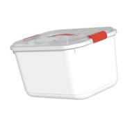 Brrnoo Caja Organizadora de Almacenamiento de Emergencia con Tapa de Bloqueo, Estantes Transparentes, PP de Calidad Alimentaria para Viajes en Casa, Más de 30 Cápsulas (Rojo)
