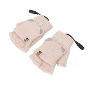 Brrnoo Calentados por USB, Calentadores de Manos Tejidos para Trabajo de Oficina, Invierno, Hombres y Mujeres (Beige)