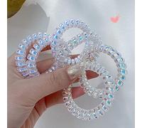 BRRNOO Camino Espiral Correo de Cabello Elástico Cordón del Teléfono de de Caballo Libremente Pediendo Bobina de Cabello Pester para Niñas Bandas para el (Cable de teléfono láser detallado Color