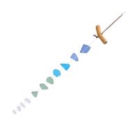 Brrnoo Campanas de Viento de Cristal de Mar Hechas a Mano para Exteriores, Decoración de Playa Costera con Concha de Madera Flotante, Regalos para Mujeres Amantes (D)
